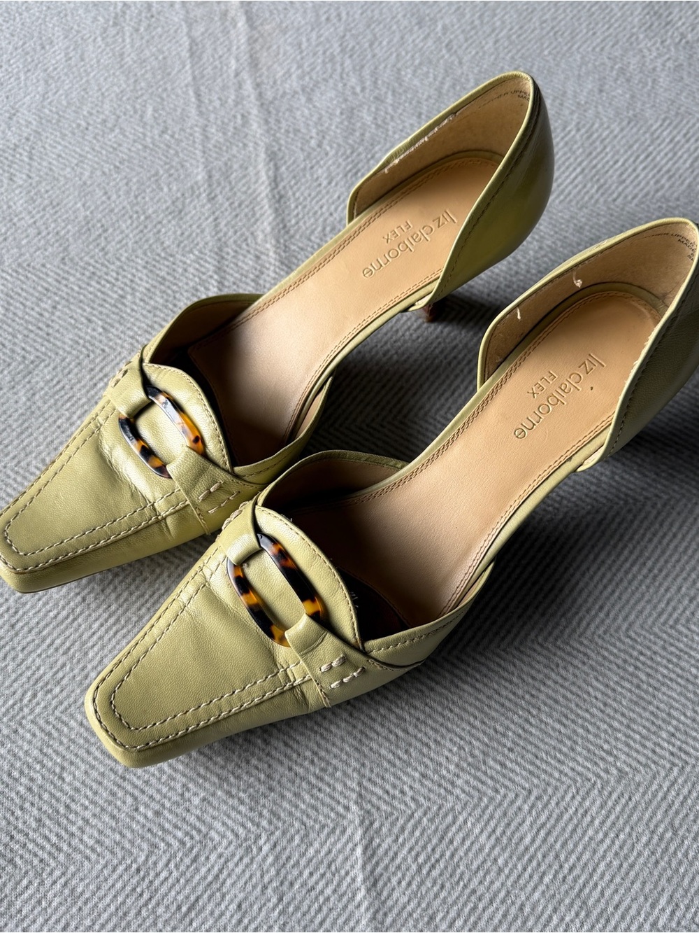 Y2K Green Leather Pointed Pumps